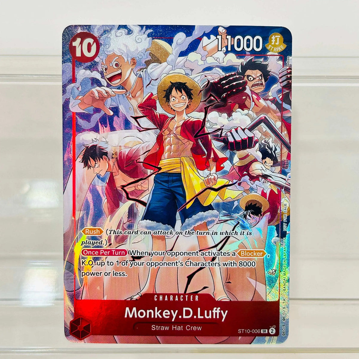 One Piece Monkey D. Luffy ST10-006 SR Card - English Holographic Textured Anime Collectible Trading Card