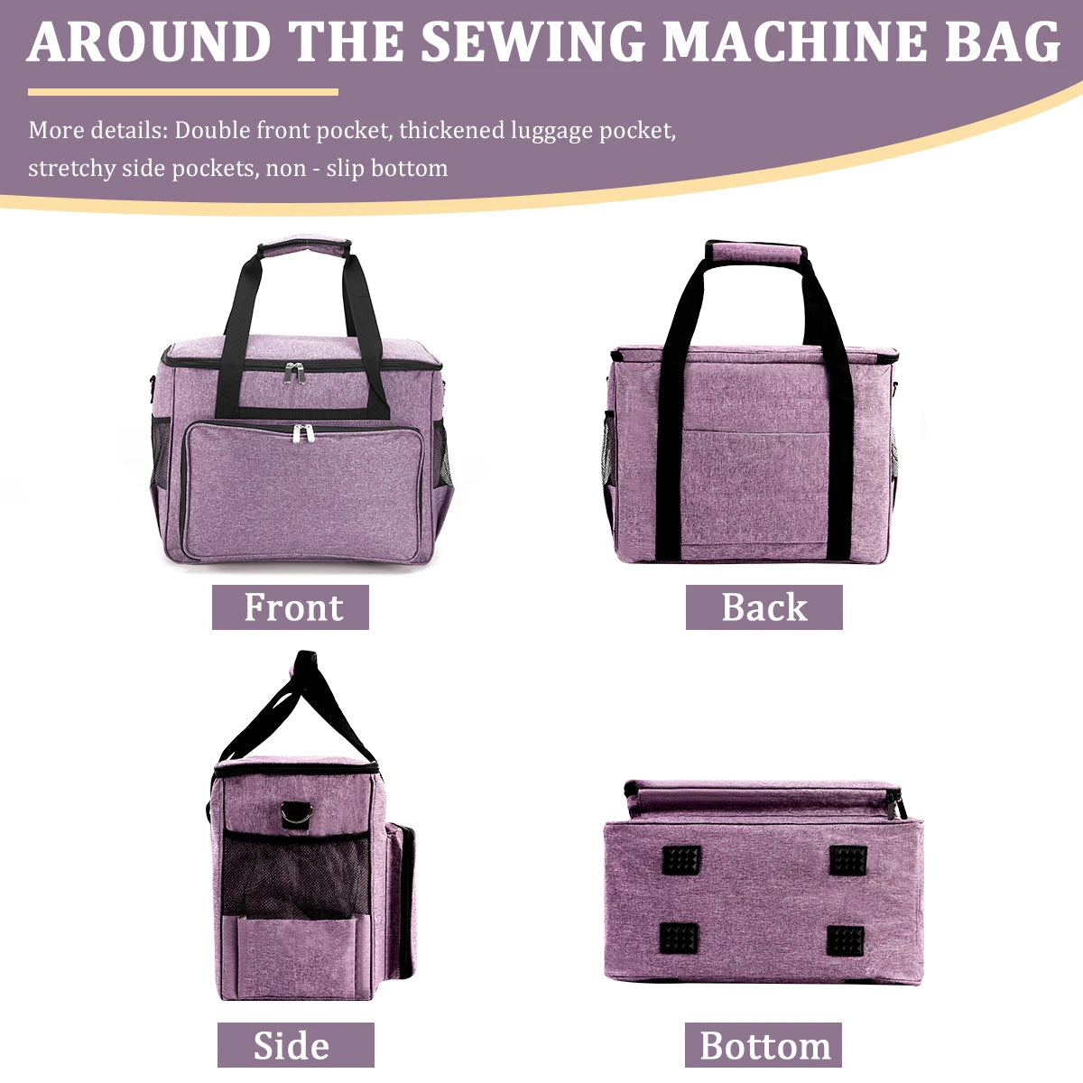 Large Sewing Machine Carrying Case – Multi-Functional Portable Travel Bag with Multiple Pockets for Accessories