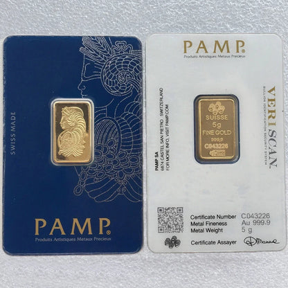 24K Gold Plated Copper Bar – 1g-100g Sealed Bullion Ingot, Non-Magnetic Golden Craft Gift