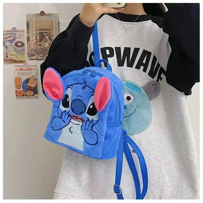 Disney Stitch Plush Backpack – Large-Capacity Cartoon School Bag for Kids & Kindergarten Gift