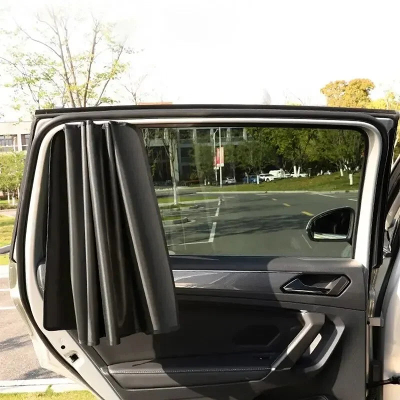 2PCS Magnetic Car Side Window Sun Shades – UV Protection Privacy Curtains, Anti-Glare Sunshade Covers for Front & Rear Windows