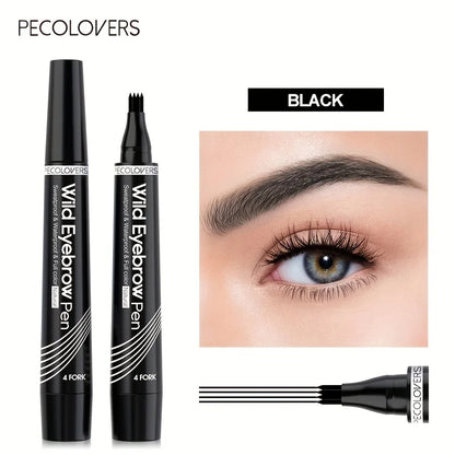 6-Color Waterproof Eyebrow Pen – 4-Split Tip Liquid Eyebrow Tattoo Pencil for Natural Long-Lasting Makeup & Definition
