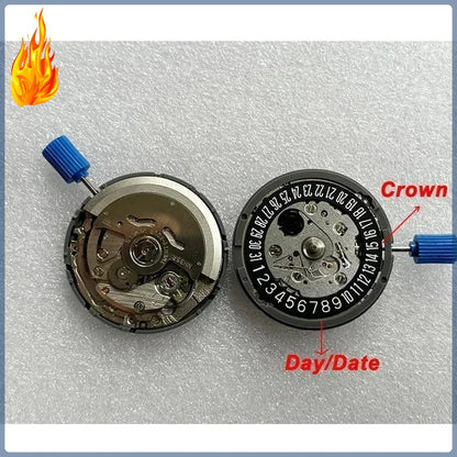 NH35 Premium Automatic Mechanical Movement NH35A 24 Jewels Self-Winding Watch Movement – High Accuracy Replacement with Date Wheel (3/3.8/6 Position)