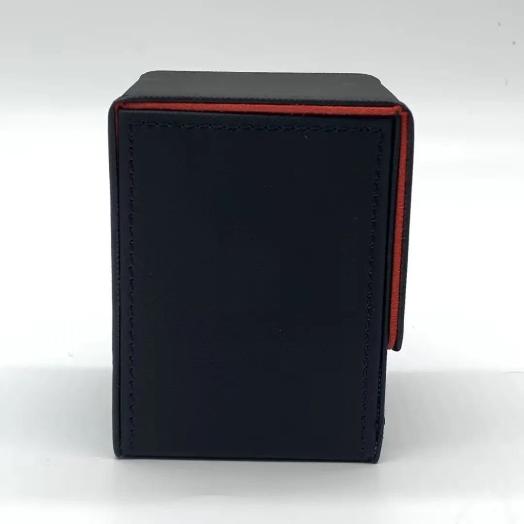 Leather Trading Card Deck Box - Single-Sleeve Storage Case for 100+ Cards