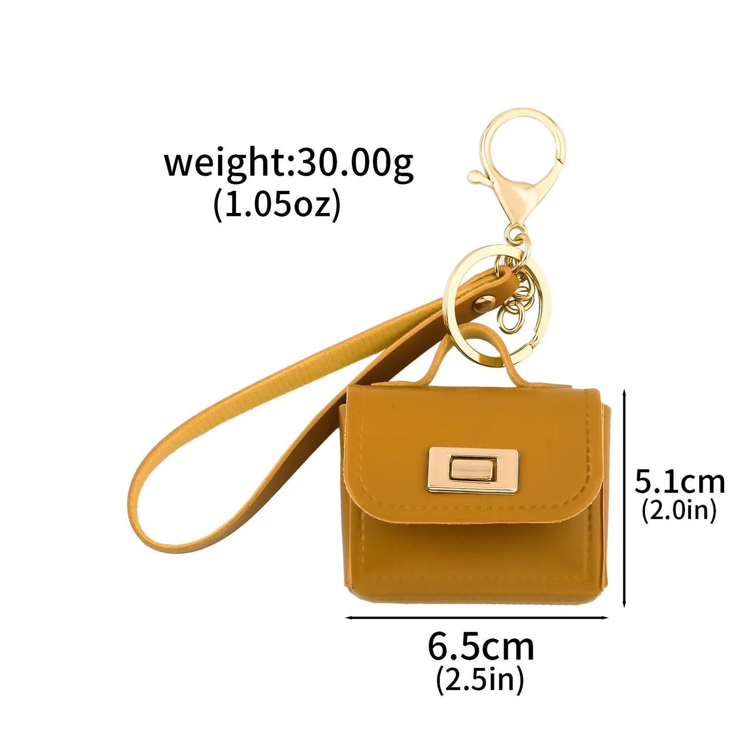 Mini PU Leather Bag Keychain - Openable Coin Purse Pendant with Hand Strap for Phone & Keys