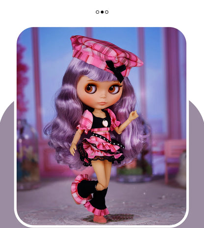 ICY DBS Blythe Doll – Tan Skin Matte Face with Eyebrows, 1/6 BJD Joint Body, Anime Christmas Gift