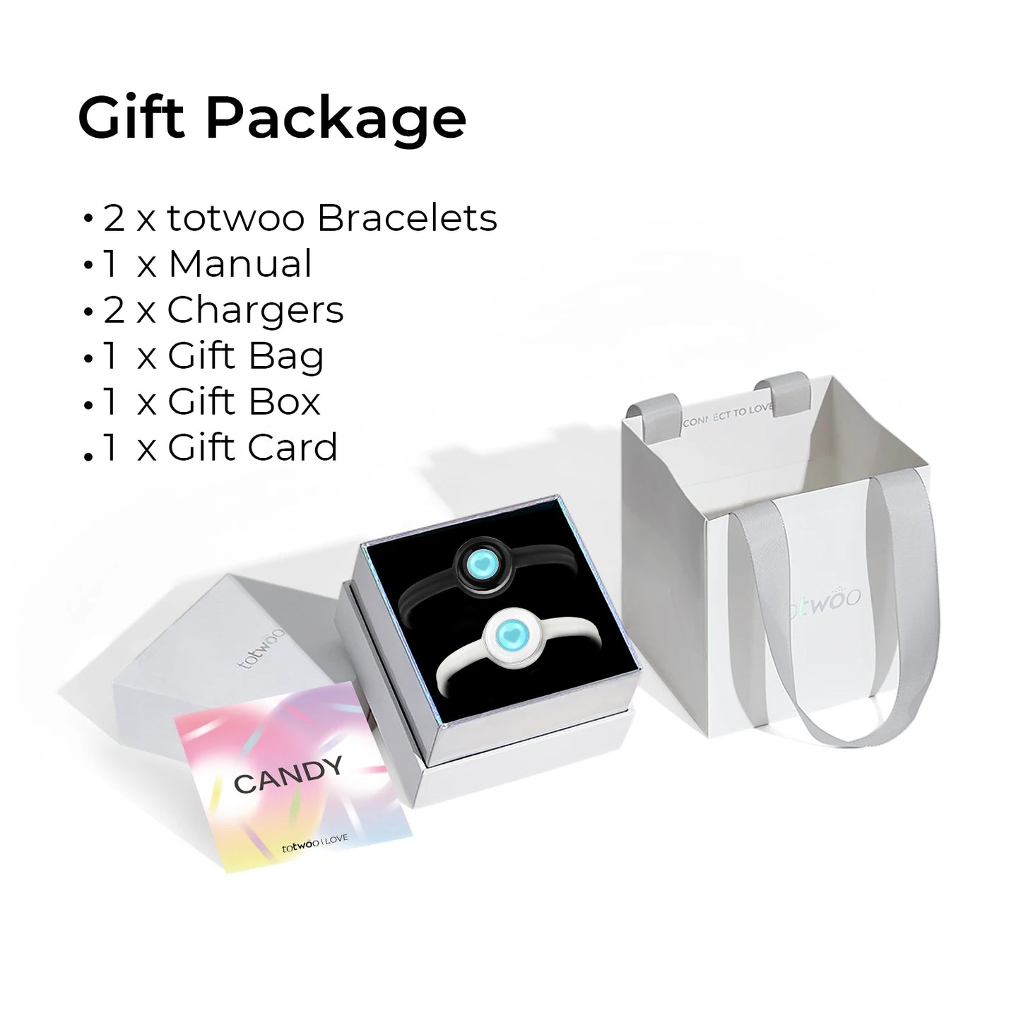 TOTWOO Candy Collection Long Distance Touch Bracelets – Colorful Vibration & Light-Up Bands, Gifts for Girlfriend, Pairing Jewelry
