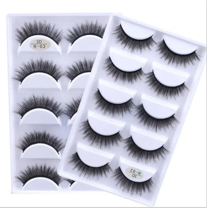5 Pairs 3D Real Mink False Eyelashes – Soft Natural Look Eyelash Extensions for Makeup & Daily Wear