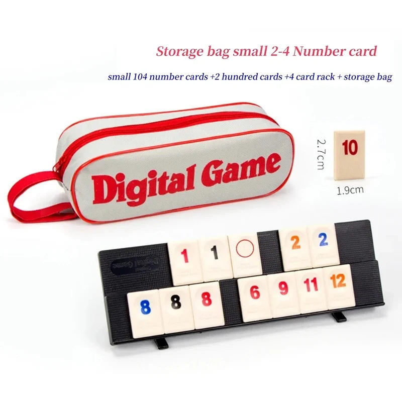 Rummy Cube Game Set – 106 Tiles, 4 Player Racks, and Portable Case for Family Game Nights and Travel