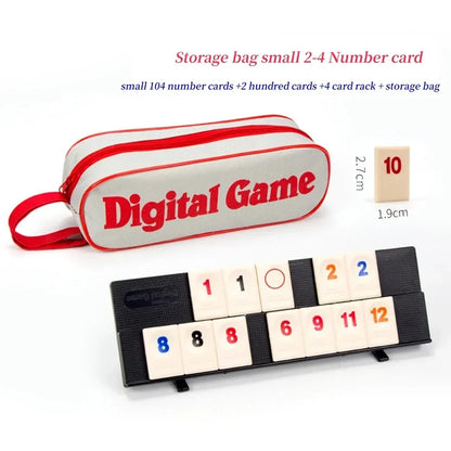 Rummy Cube Game Set – 106 Tiles, 4 Player Racks, and Portable Case for Family Game Nights and Travel