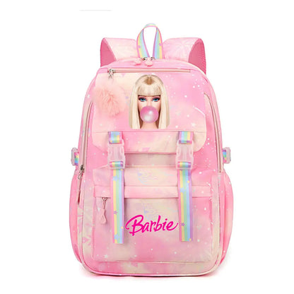 New Barbie Kids School Backpack – Canvas Travel & Laptop Bag for Boys, Girls, & Teenagers