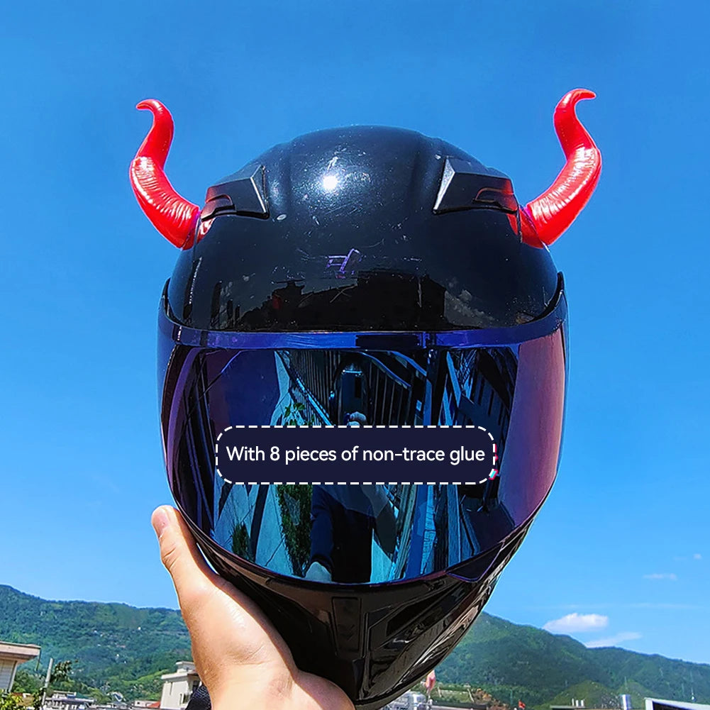 2Pcs Motorcycle Helmet Devil Horns – Stylish Motorbike Helmet Accessories with Suction Cups
