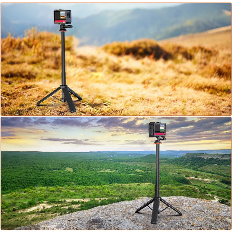 Selfie Stick Tripod – Extendable Stand Handle for GoPro 13-8, Insta360 X4, DJI OSMO Action 5/4/3 Accessories