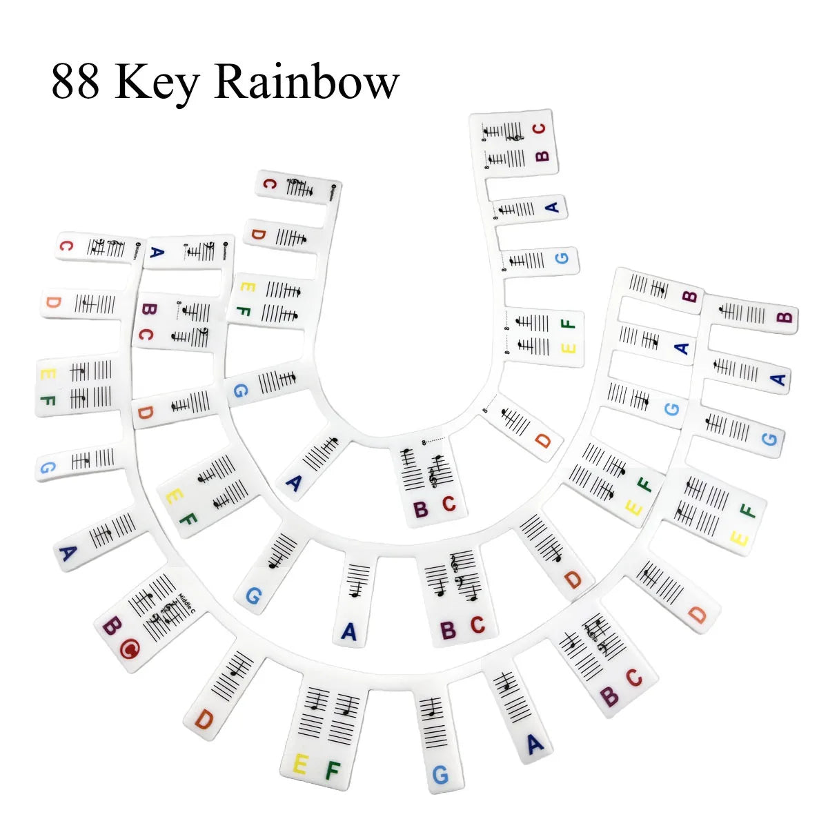Miwayer Piano Keyboard Stickers - Removable 61/88 Key Note Labels Guide for Beginner Piano Learning