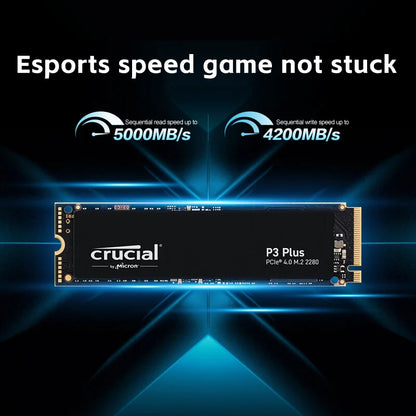Crucial P3 Plus 1TB PCIe Gen4x4 NVMe M.2 SSD – 500GB, 1TB, 2TB, 5000MB/s Speed (OEM Package)