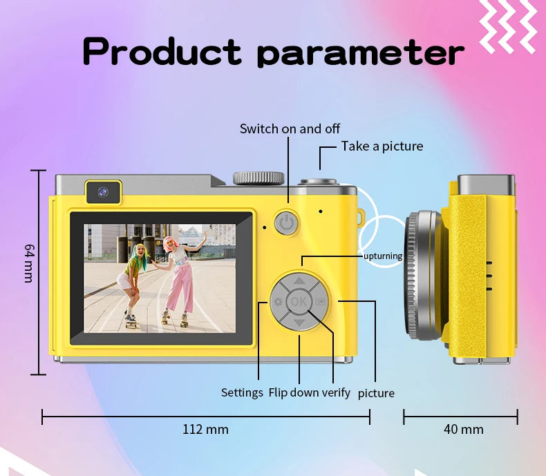 4K Digital Camera – 64MP Photography & Video Camcorder for Kids, Adults & Beginners | Rechargeable with 2.4 Inch Screen