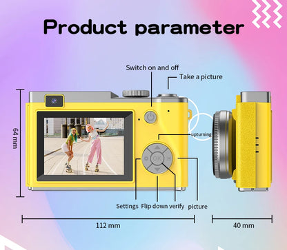 4K Digital Camera – 64MP Photography & Video Camcorder for Kids, Adults & Beginners | Rechargeable with 2.4 Inch Screen