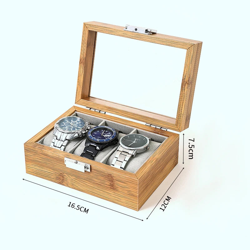 WellZone 2024 Bamboo Watch Box — Eco-Friendly Chinese Style Fashionable Watch Storage Case