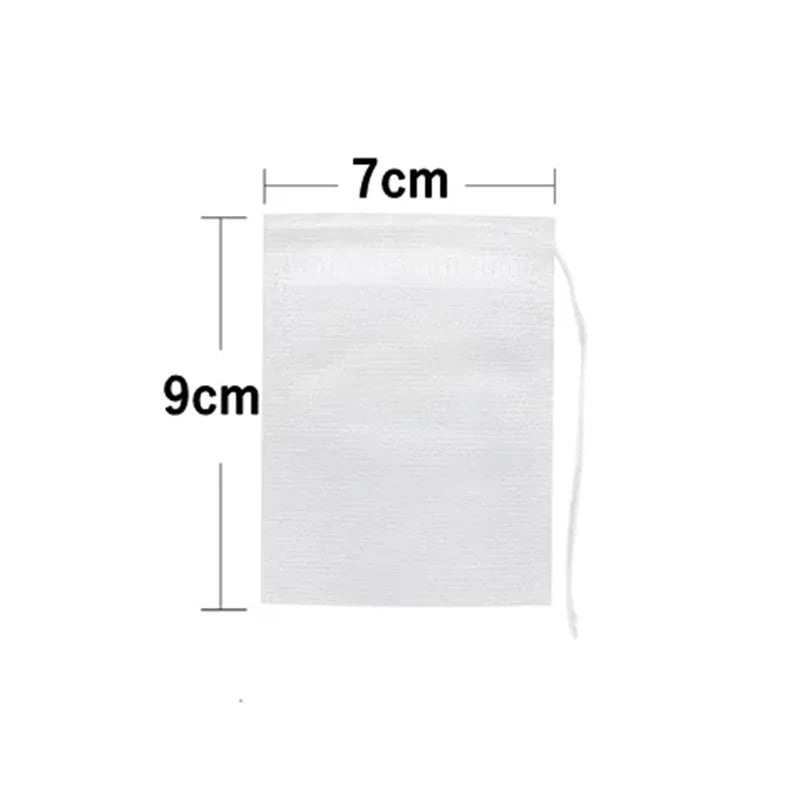 50/100PCS Disposable Tea Filter Bags - Non-Woven Empty Tea Infuser Pouches with String