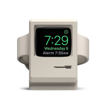 Retro Computer Silicone Apple Watch Charging Stand - Desktop Dock Holder for Apple Watch Series 1–7