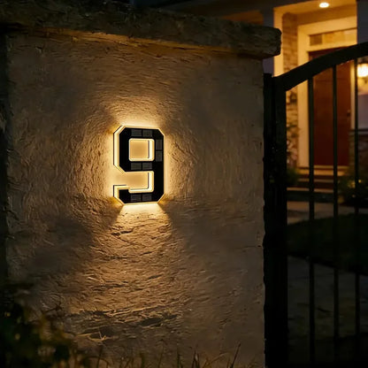 Custom Solar LED House Numbers - Waterproof Luminous Address Sign for Outdoor Wall & Door Decor
