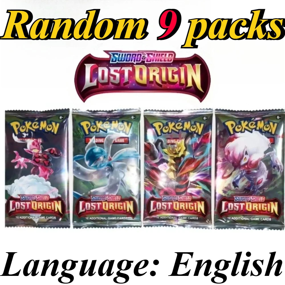 9 Pack Pokémon Trading Cards Set - English Booster Packs with Bright Stars, Prismatic Evolutions and Paldean Fates Gift Collection