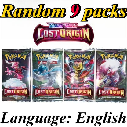 9 Pack Pokémon Trading Cards Set - English Booster Packs with Bright Stars, Prismatic Evolutions and Paldean Fates Gift Collection
