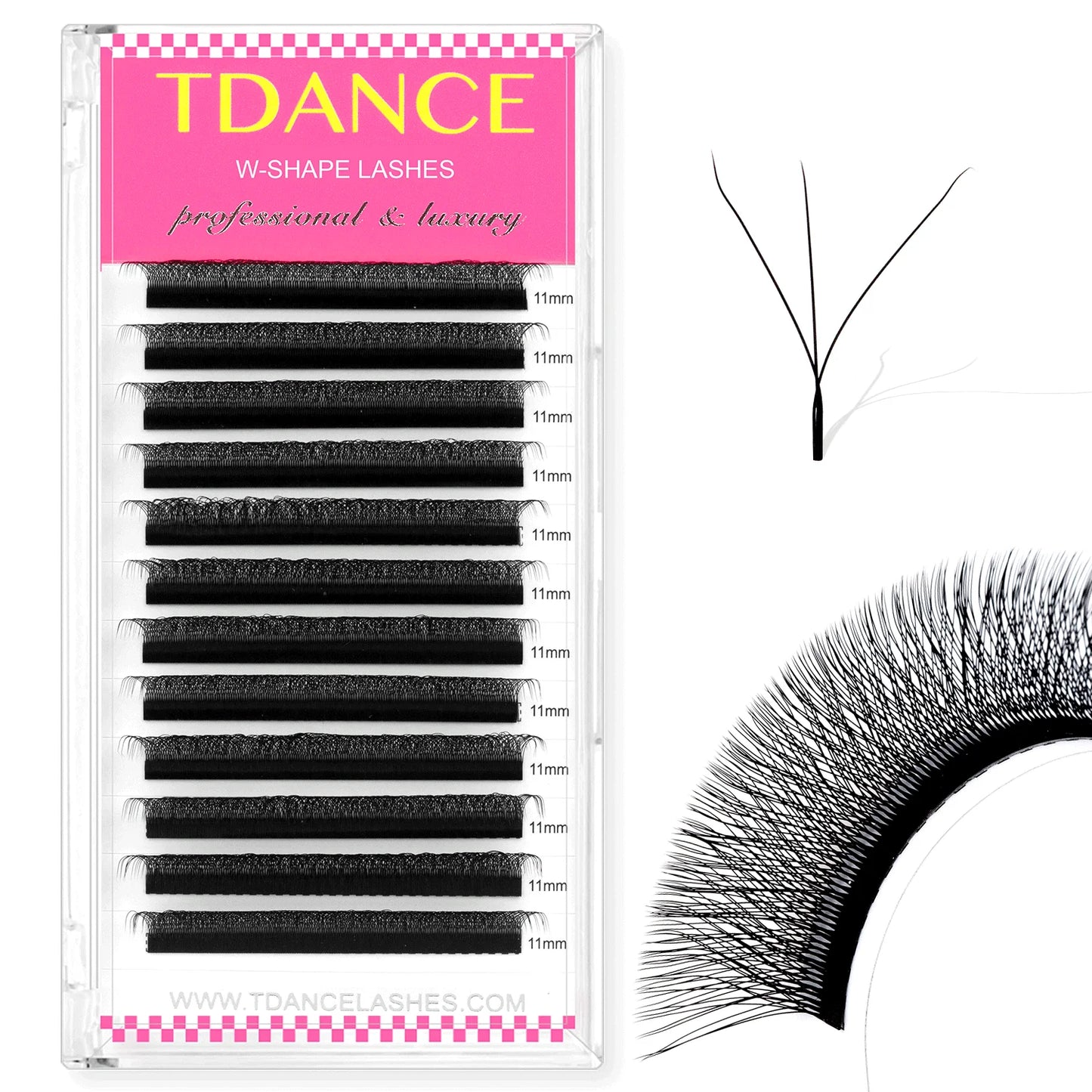 TDANCE 3D–6D Premade Fan Eyelash Extensions – W Style Faux Mink Soft Bloom Automatic Flowering Volume Lashes for Natural Salon-Quality Look