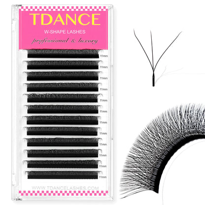 TDANCE 3D–6D Premade Fan Eyelash Extensions – W Style Faux Mink Soft Bloom Automatic Flowering Volume Lashes for Natural Salon-Quality Look
