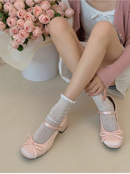2025 Spring Autumn Mary Jane Shoes — Elegant Mid Heel Round Toe Pumps for Women