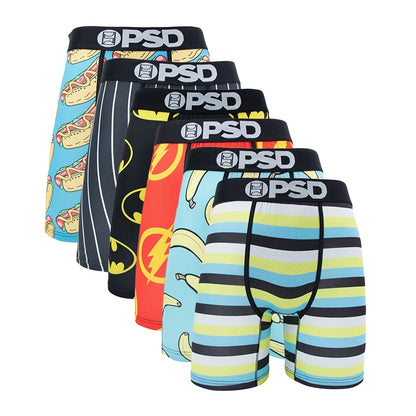 6Pcs Fashion Print Men’s Underwear – Boxer Briefs, Sexy Panty Lingerie, S-XXL Size Range, Comfortable Boxershorts