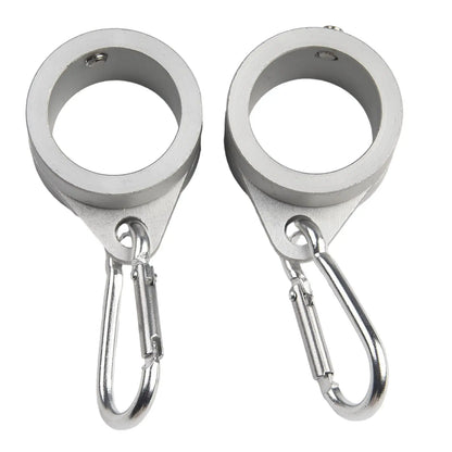 2-Piece Aluminum Flagpole Rings - 360° Rotating Anti-Wrap Flag Mounts with Carabiners for 0.75–1.02 Inch Poles