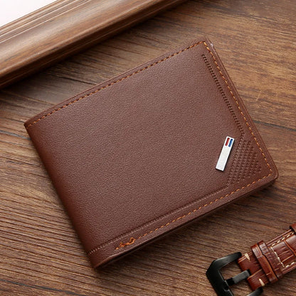 Men's Soft Leather Short Bifold Wallet with Credit Card & ID Holder – Business Billfold