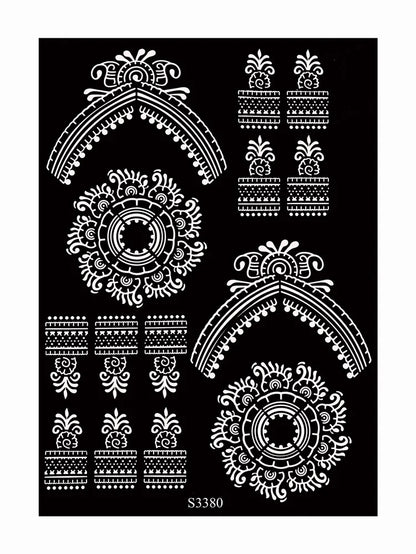 Reusable Henna Stencil Templates for Hand & Body – Floral Tattoo Stencils for Women, Weddings & Festivals Body Art Makeup Tools