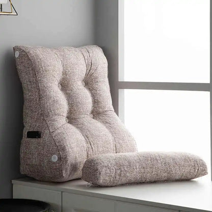 Soft Lumbar Bedside Cushion – Wedge Pillow for Back Support, TV Lounger & Reading, Decorative Bed Pillow