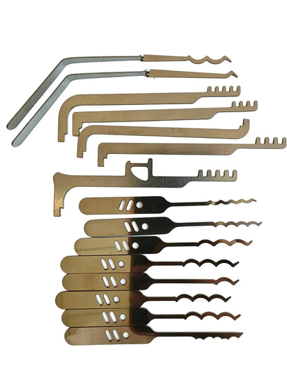 15Pcs Locksmith Tool Kit - Car Lock Pick Set and Door Opening Repair Tools for Professional Use