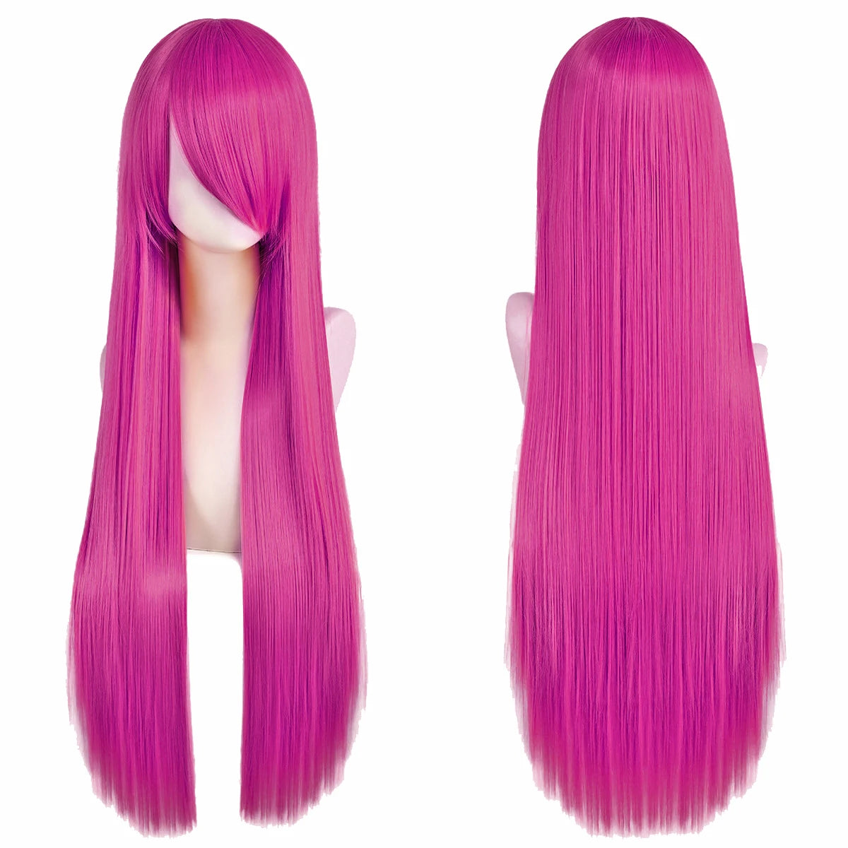 80cm Long Cosplay Wig - Synthetic Straight Hair with Bangs for Lolita Anime Costume Party Styling