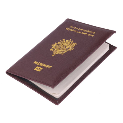 France Travel Passport Holder Case: Leather Fashion French Passport Cover Wallet for Men and Women