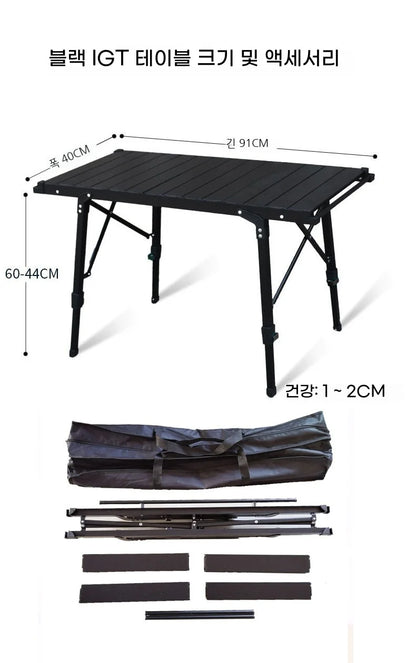 Lohascamping Folding IGT Table – Lightweight Adjustable Backpack Table for BBQ, Burner & Multifunctional Use