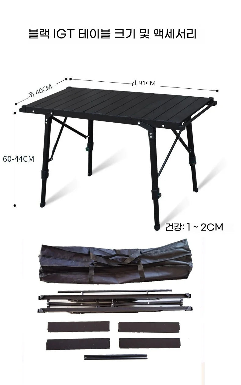Lohascamping Folding IGT Table – Lightweight Portable Roll Table with Adjustable Legs for BBQ, Desktop Burner & Backpacking