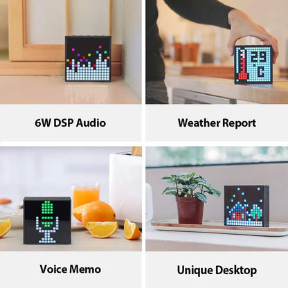 Divoom Timebox Evo Bluetooth Speakers – Wireless with Clock, Alarm, Programmable LED Display for Pixel Art Creation, Unique Gift