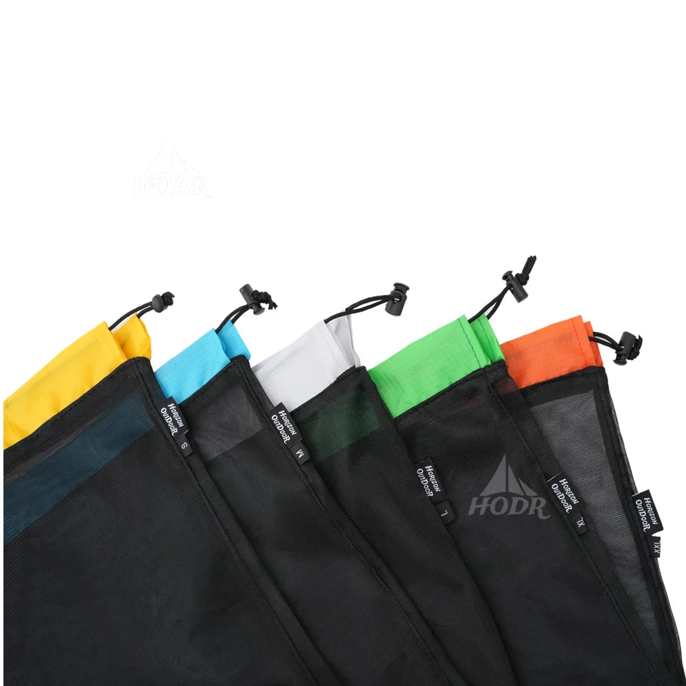 Lightweight Mesh Stuff Sack - Drawstring Compression Storage Bag for Camping, Hiking, Laundry & Grocery