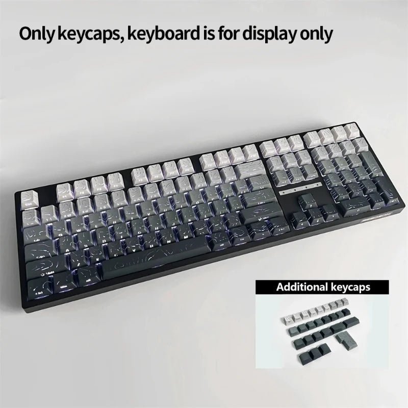 Contour 4.0 Side-Engraved PBT Translucent 97-Key Mechanical Keyboard Keycaps – White Gaming Keycap Set for Magnetic Switch F75 GMK87