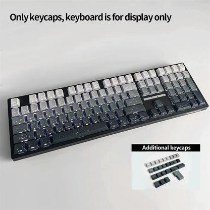 Contour 4.0 Side-Engraved PBT Translucent 97-Key Mechanical Keyboard Keycaps – White Gaming Keycap Set for Magnetic Switch F75 GMK87