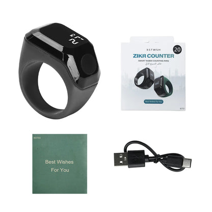 Digital Ring Counter - Bluetooth App Control OLED Display Rechargeable Prayer Counter