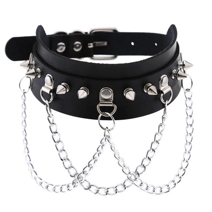 Harajuku Cosplay Rivet Star Punk Rock Gothic Collar — Sexy PU Leather Heart Cross Spike Choker Jewelry for Women