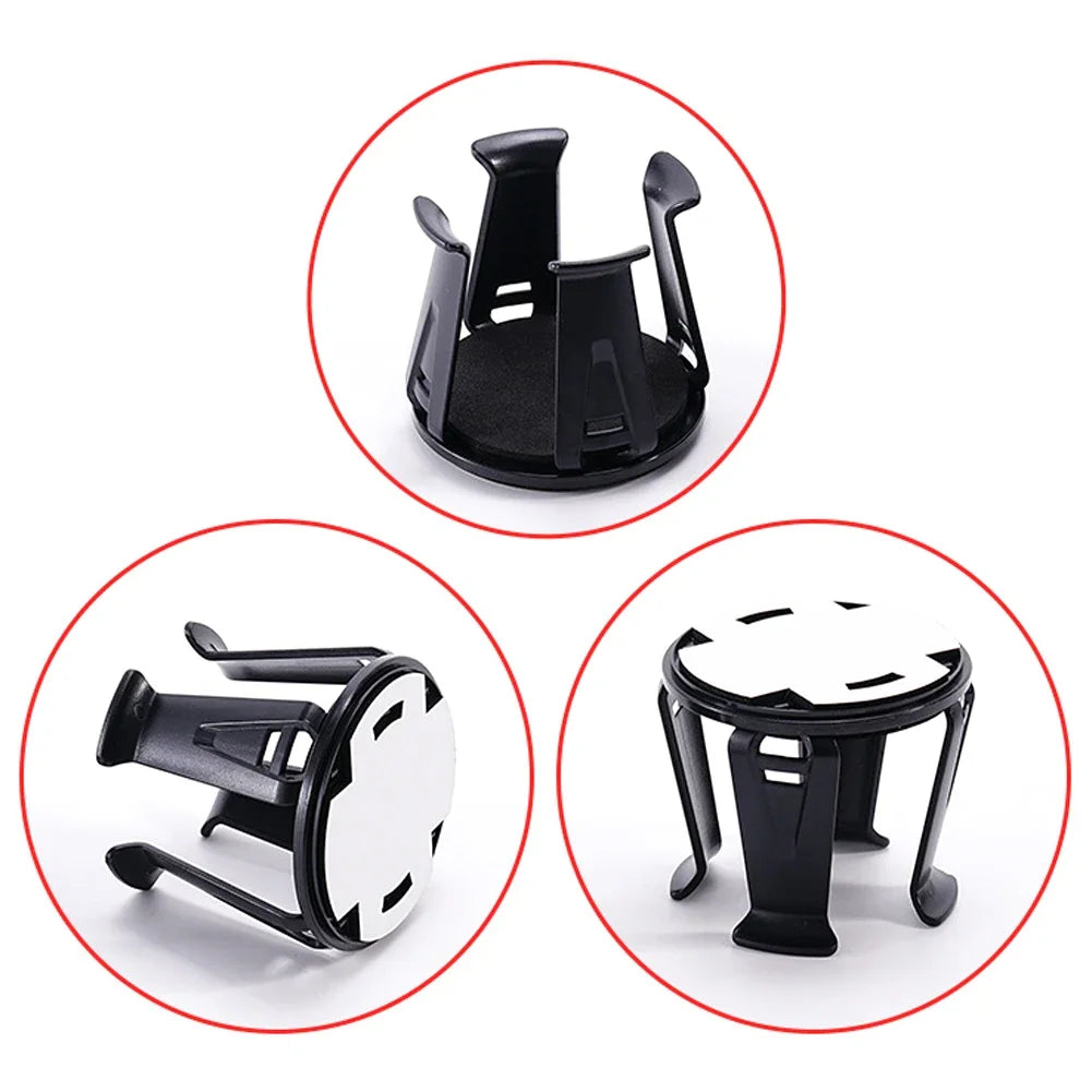 Universal Car Cup Holder Organizer – Adhesive Beverage Bottle Storage Rack Auto Interior Drink Holder Accessory (Black)