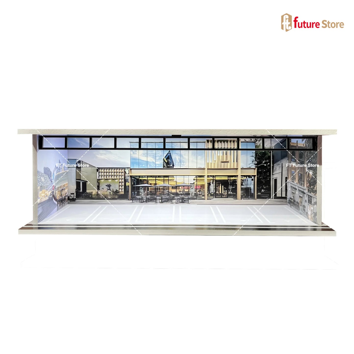 1:64 Scale Garage Scene Model with Lights – Assembled Parking Lot Diorama for Miniature Car Display