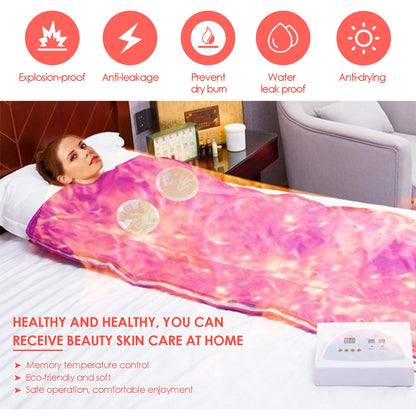 Purple Sauna Blanket with Sleeves – Slimming & Detox Thermal Weight Loss Blanket for Home Spa