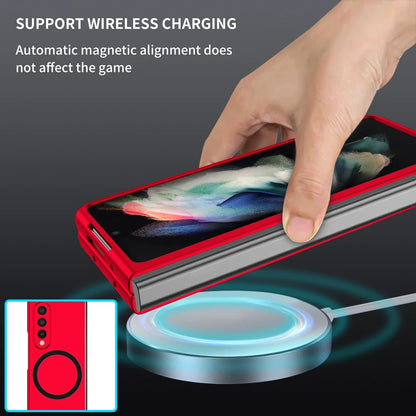 Magnetic Wireless Charging Case - Anti-Fingerprint Shockproof Magsafe Cover for Samsung Galaxy Z Fold 6/5/4/3